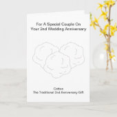 綿毛パーソナライズされた2周年結婚記念 カード (黄色い花)