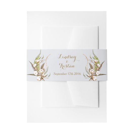 綿素朴フローラ結婚ズ 招待状ベリーバンド (正面例)