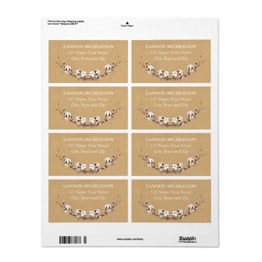 綿素朴住所 シール (フルシート)