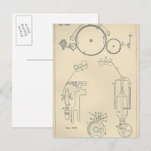 綿紡績II ポストカード (正面/裏面)