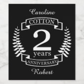 綿結婚の2年結婚した ワインラベル (シングルラベル)