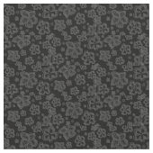 綿織物の黒の灰色の花のカスタム ファブリック (クローズアップ)