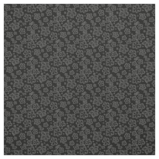 綿織物の黒の灰色の花のカスタム ファブリック (見本)