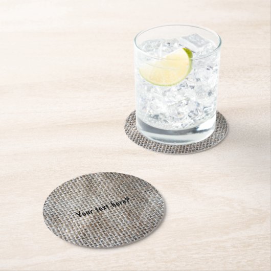 綿織物リネングレーバーラップ自然パターン ラウンドペーパーコースター (インサイチュ)