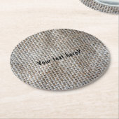 綿織物リネングレーバーラップ自然パターン ラウンドペーパーコースター (アングル)