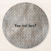 綿織物リネングレーバーラップ自然パターン ラウンドペーパーコースター (正面)