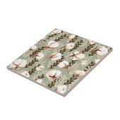 綿花の模様(緑) タイル (側面)