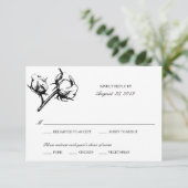 綿花エッチング |ウェディングRSVP 出欠カード (スタンド正面)