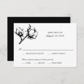 綿花エッチング |ウェディングRSVP 出欠カード (正面/裏面)