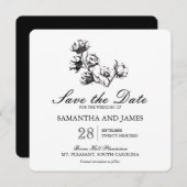 綿花エッチング |結婚式の日付の保存 セーブザデート (正面/裏面)