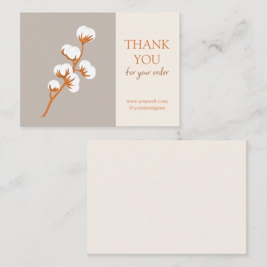 綿花エレガント店「ご注文ありがとうございます」 ノートカード (正面/裏面)