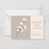 綿花エレガント店「ご注文ありがとうございます」 ノートカード (正面)