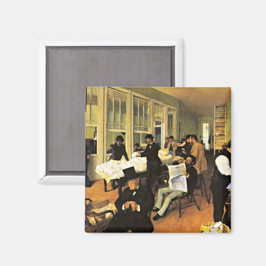 綿花取引所 – エドガー・デガスのアートワーク マグネット (正面/裏面)