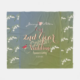綿花2周年結婚記念 フリースブランケット