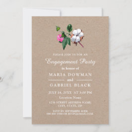 綿花。植物素朴婚約部 招待状