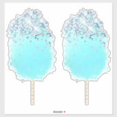 綿菓子かわいいブルーとシルバーグリッター シール (シート)