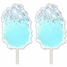 綿菓子かわいいブルーとシルバーグリッター