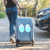 綿菓子かわいいブルーとシルバーグリッター シール (スーツケースインサイチュ)