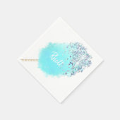 綿菓子かわいいブルーシルバーグリッターの外観 スタンダードカクテルナプキン (角)