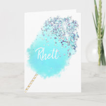 綿菓子かわいいブルーシルバーグリッター水色