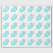 綿菓子かわいい青いグリッターの外観 ラッピングペーパー (フラット)