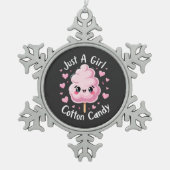 綿菓子が大好きな女の子 スノーフレークピューターオーナメント (正面)