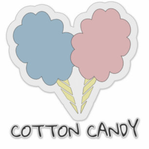 綿菓子のピンクの青 シール