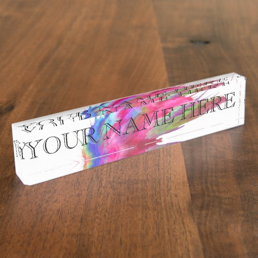 綿菓子のフラクタルの名札 デスクネームプレート (側面)