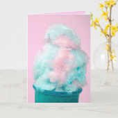 綿菓子の円錐形の誕生日 カード (黄色い花)