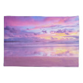 綿菓子の日の出：ビーチビュー。 枕カバー (裏面)