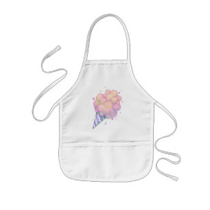 綿菓子の水彩画 子供用エプロン