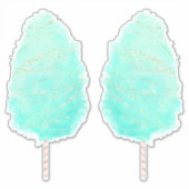 綿菓子の水色かわいいティール(緑がかった色)グリーン金ゴールドスピン シール (正面)