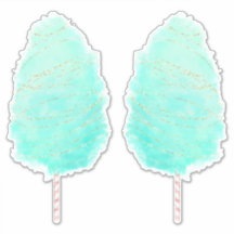 綿菓子の水色かわいいティール（緑がかった色）グリーン金ゴールドスピン