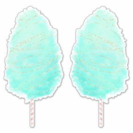 綿菓子の水色かわいいティール（緑がかった色）グリーン金ゴールドスピン シール