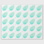 綿菓子の水色グリッターかわいいティール（緑がかった色）金ゴールド ラッピングペーパー (フラット)