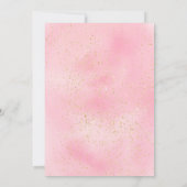 綿菓子グリッターピンクの水の色のベビーシャワー 招待状 (裏面)