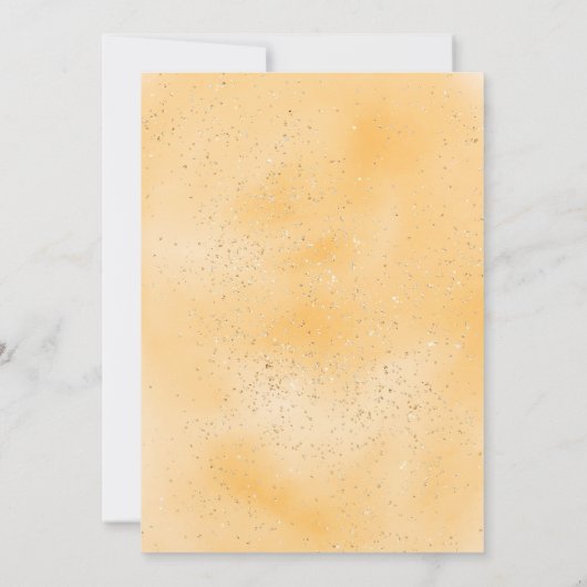 綿菓子グリッター黄色の水色のベビーシャワー 招待状 (裏面)