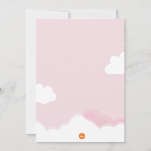 綿菓子ベビーシャワーの招待状 招待状 (裏面)