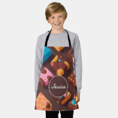 綿菓子モザイクカラフルパタパーソナライズされたーン エプロン (着用した状態)