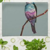綿菓子色の鳥の絵画 キッチンタオル (折り畳み)