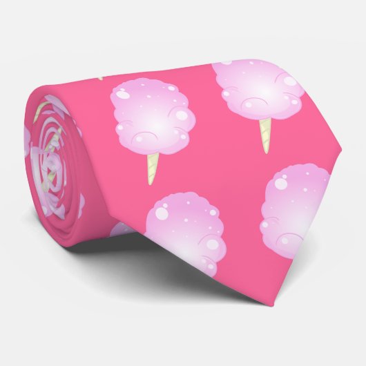 綿菓子-ピンクのタイ ネクタイ (ロール)