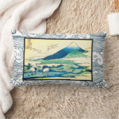 綿装飾用クッション日本のプリントW/モノグラム ランバークッション (ブランケット)