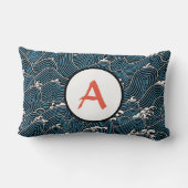 綿装飾用クッション日本のプリントW/モノグラム ランバークッション (裏面)