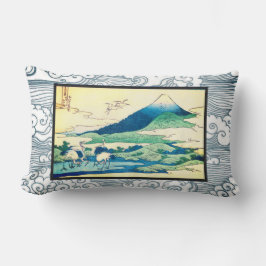 綿装飾用クッション日本のプリントW/モノグラム ランバークッション