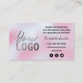 綿飴ホログラフィックピンクブルーありがとう 名刺 (裏面)