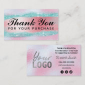 綿飴ホログラフィックピンクブルーありがとう 名刺 (正面/裏面)