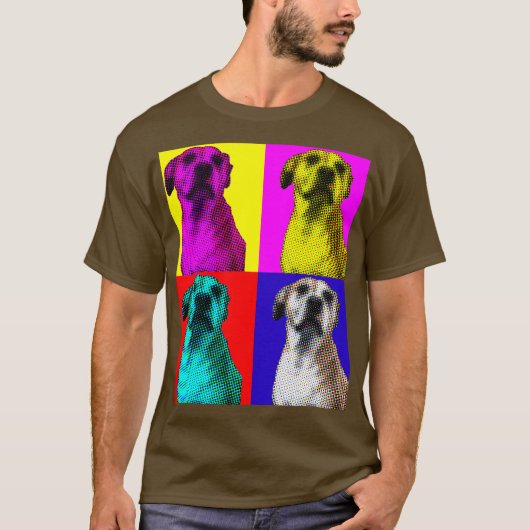 綿tシャツポップ・アートのの芸術犬 tシャツ (正面)
