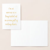 緊張した尾の長い猫が揺れる椅子の部屋のジョーク 箔カード (ディスプレー)