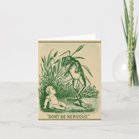 緊張しないカエルとベビーノートカード カード (正面)