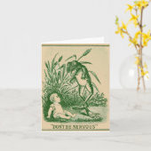 緊張しないカエルとベビーノートカード カード (黄色い花)